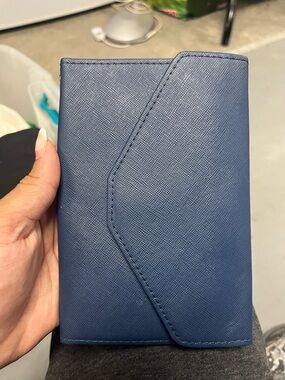 Navy Blue Textured passport Wallet
